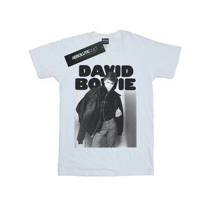 David Bowie Womens/Ladies Jacket Photograph Cotton Boyfriend T-Shirt / White